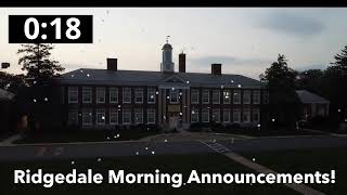 Ridgedale Middle School Morning Announcements  11124 [upl. by Basso]