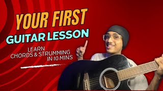 Guitar Lesson 1  Learn Open Chords amp Strumming Pattern [upl. by Rennob]