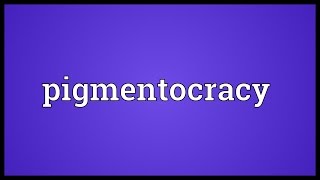 Pigmentocracy Meaning [upl. by Eilak]