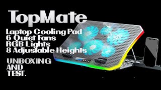 TopMate C12 Laptop Cooling Pad  RGB Gaming Notebook Cooler  Laptop Fan Stand 8 A  Mobile Holder [upl. by Assiluj]