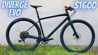 2021 SPECIALIZED DIVERGE COMP EVO THE BEST GRAVEL BIKE OUT THERE FLAT HANDLEBAR FUTURE SHOCK [upl. by Alleris]