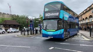 Coastliner Bus 3636 At York On 843 From Leeds To Scarborough [upl. by Eesak]