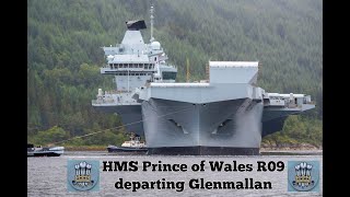 HMS Prince Of Wales R09 departing Glenmallan [upl. by Franciska857]