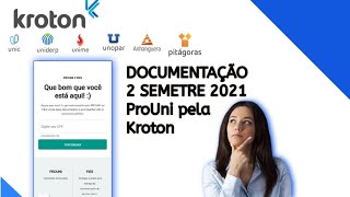 Documentação pela Kroton ProUni 20212° Semetre e Calendário AcadêmicoUnopar [upl. by Ythomit]