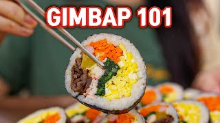 EASY Authentic GIMBAP Korean Rolls At Home [upl. by Hyde]