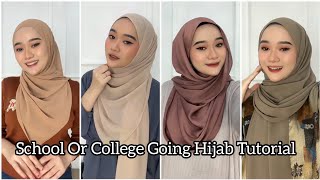 Hijab Tutorial For School Or College Going । Simple Hijab Tutorial । New Hijab Style । [upl. by Mctyre191]