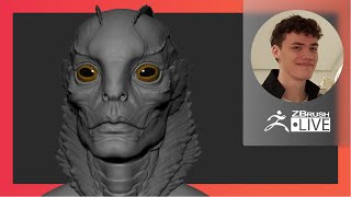 Amphibian Man From The Shape of Water Fan Art  Luc Tschopp  ZBrush 20216 [upl. by Leinaj]