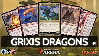 🔵⚫🔴 Grixis Dragons part 1  MTG Arena  Explorer  BO3 The Lost Caverns of Ixalan [upl. by Aicatsal]