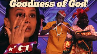 GOLDEN BUZZER JUDGES IN TEARS OVER GOODNESS OF GOD IN AGT POWERFUL PERFORMANCE AGT MUSIC [upl. by Alial40]