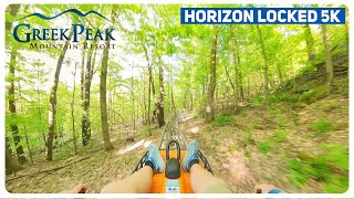 Noreaster Mountain Coaster horizon locked onride 5K POV  Greek Peak Cortland NY [upl. by Aihsia614]