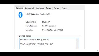 Fix Bluetooth Error This Device Cannot Start Code 10 STATUSDEVICEPOWERFAILURE Windows 10 amp 11 [upl. by Temhem]