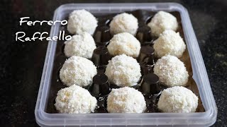 Ferrero Raffaello ChocolateHomemade Ferrero RaffaelloWhite Raffaello ChocolateSums Cooking Diary [upl. by Mountford]