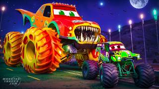 Halloween Zombie Monster Truck Rampage Scary Night Attacks on Monster Trucks Monster Trucks Jam [upl. by Lleneg]