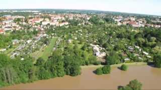 Hochwasser 2013 Hubschrauberflug über die Neiße [upl. by Paulie]