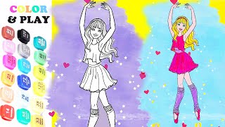 Barbie Ballerina Coloring Book Page [upl. by Inalawi287]