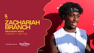 USC WR Zachariah Branch  Tuesday of Michigan Week [upl. by Inilahs]