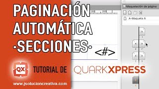 Numeración o paginación automática en QuarkXPress Paginar secciones diferentes [upl. by Lyrrehs]