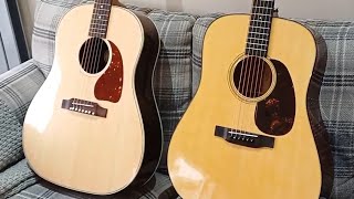 A closer look at the Gibson j45 studio rosewood and Martin D18 acoustic guitars [upl. by Dore]