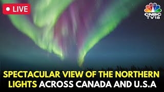 Northern Lights LIVE Auroras Illuminate The Night Sky in Canada And USA  Solar Storm News  N18G [upl. by Nnybor196]