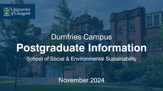 Postgraduate Information Session  School of Social amp Environmental Sustainability [upl. by Bunow212]