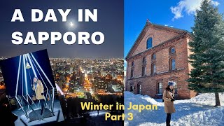 Sapporo Travel Beer Genghis Khan Mt Moiwa  Winter in Japan Part 3 [upl. by Ydoj10]