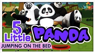 Five Little Pandas Jumping On The Bed  Nursery Rhymes Kids Songs 3D English Rhymes Kids Carnival [upl. by Jaella126]