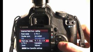 Canon EOS 500DT1iKissX3 Tutorial Video 22 Part 3  Flash Menus with 430EX II [upl. by Duwalt]