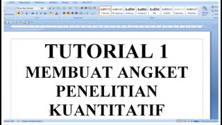 Tutorial Teknik Menyusun Kuesioner Penelitian Kuantitatif [upl. by Nevear]