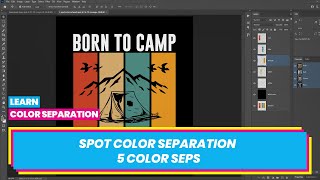 How to Do Spot Color Separation in Photoshop for Screen Printing  5 Color Seps [upl. by Braasch]