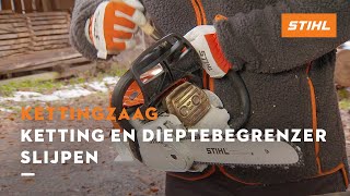 Ketting en dieptebegrenzer slijpen  STIHL Kettingzagen [upl. by Jake]