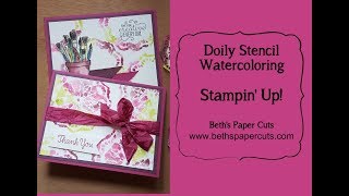 Doily Stencil Watercoloring  Beths Paper Cuts [upl. by Erret]