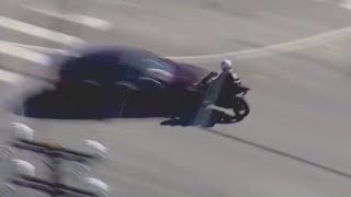 Deadly crash catapults motorcyclist 100 feet [upl. by Niamert406]