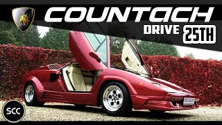 LAMBORGHINI COUNTACH 25th Anniversary 25 1989  Test drive in top gear  V12 Engine sound  SCC TV [upl. by Waylin945]