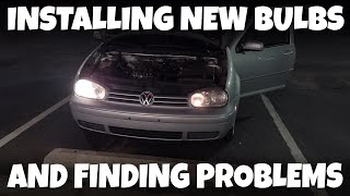 99 MK4 GOLF  Replacing headlight bulbs finding issues [upl. by Jemine]