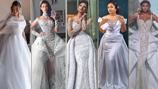 100 Stunning Wedding Dress Styles  Mermaid High neck long sleeve dresses Aline Ball Gowns [upl. by Klusek608]