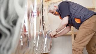 Installing SuperFOIL on an internal timber frame wall [upl. by Soiritos]