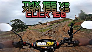 Automatic versus Manual versus Semiautomatic na Motor  Honda Click vs Honda XRM vs TMX 155 [upl. by Giacamo275]