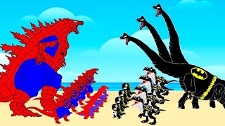 Evolution Of SPIDERGODZILLA Family Vs BATMANDINOSAUR Family  Returning from the Dead [upl. by Lenox76]