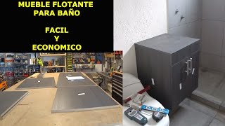 COMO HACER mueble flotante económico para baño fabricado con melamina [upl. by Shinberg]