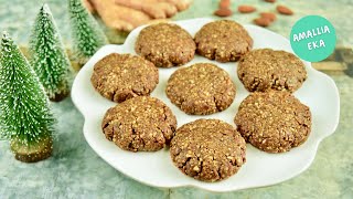 Ginger Molasses Almond Cookies  Christmas Baking Idea [upl. by Arualana]