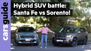 Hyundai Santa Fe Hybrid vs Kia Sorento HEV 2025 comparison review Which hybrid family car is best [upl. by Tur]