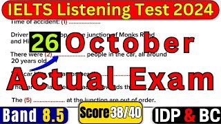 IELTS LISTENING TEST 26 OCTOBER 2024 WITH ANSWERS  IELTS LISTENING  IDP amp BC [upl. by Nylg]