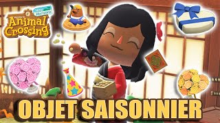 LES 5 OBJET SAISONNIER DE FÉVRIER  EXPLICATION  Animal Crossing New Horizons [upl. by Eanwahs966]