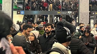 Fight on Toronto subway sparked delays dangerous overcrowding at Union Station on New Years Eve [upl. by Mercorr]