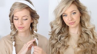 The BEST Heatless Overnight Curls Tutorial 💕 Robe Curls [upl. by Neelrak]