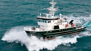 Shipsforsale Sweden Hydrographic survey  Rescue vessel IxplorerKinfish starting up main engine [upl. by Anayrb]