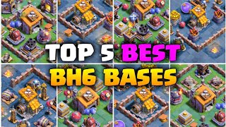 Top 5 New Builder Hall 6 Base Links 2023  best bh6 top5 bases [upl. by Latvina]