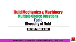 Fluid Mechanics MCQ  Multiple Choice Questions  Part  2  Viscosity of Fluid [upl. by Paddie]