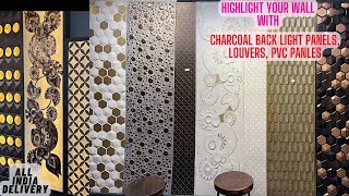 Charcoal Panels Louvers Back Light Panels Laminates for Home in Kirti Nagar Furniture Market [upl. by Yalhsa601]