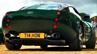 TVR Typhon  BURNOUT revs and sounds One of the rarest cars in the World [upl. by Atsilac]